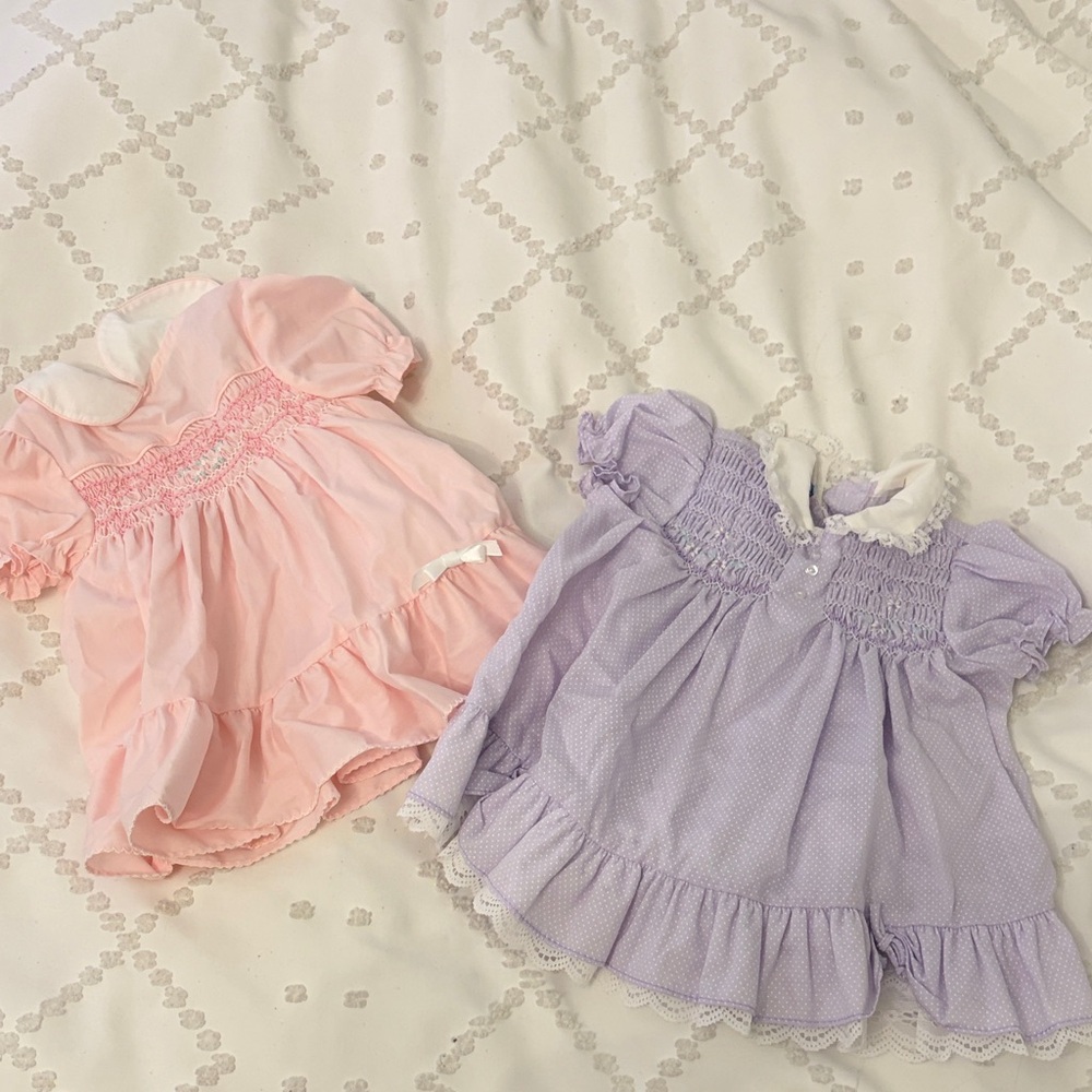 Adorable Pink and Purple Baby Dresses